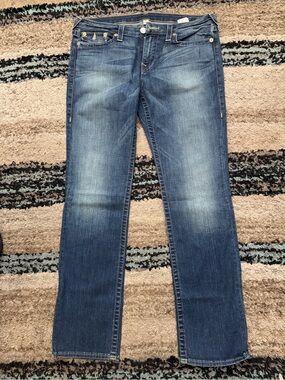 True Religion Womans Medium Blue Straight Jeans